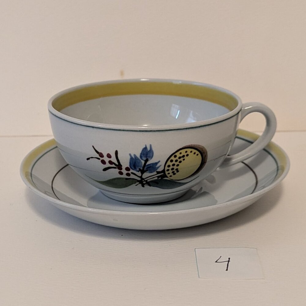 Vintage Handpainted Arabia Finland Windflower Teacup and Saucer